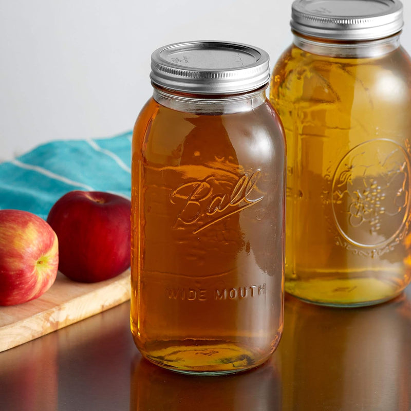 Ball Glass Mason Jar, Wide Mouth, Half Gallon Size, 64 OZ (24-Pack)