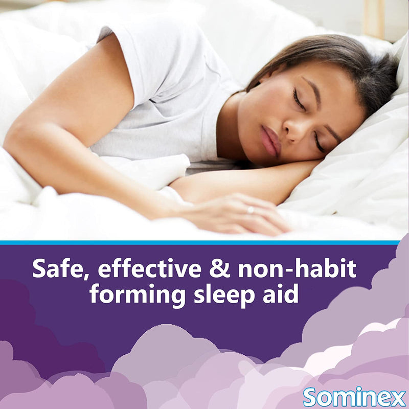 Sominex Nighttime Sleep-Aid with Diphenhydramine HCl 50 mg, Maximum Strength Formula, 16 Tablets