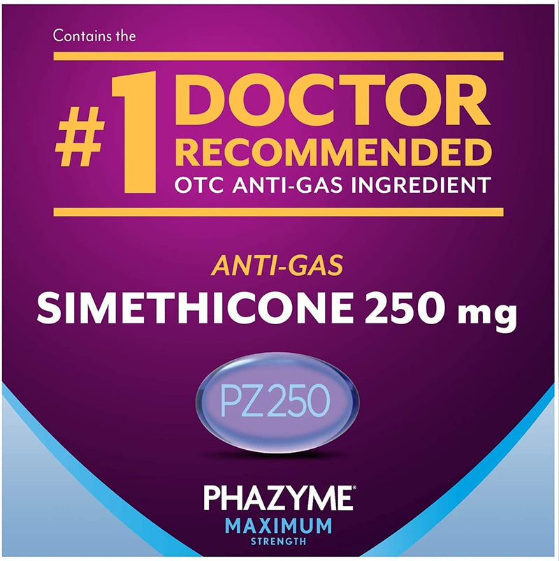 Phazyme Maximum Strength Gas & Bloating Relief, Works in Minutes, 12, 24 or 36 Fast Gels