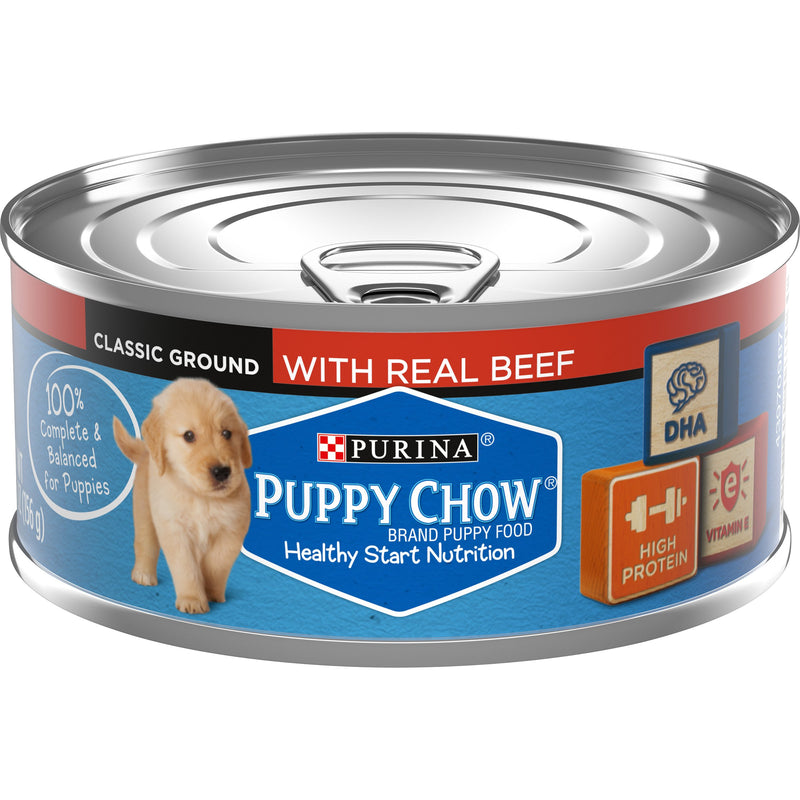 Purina Puppy Chow Healthy Start Wet Dog Food, Classic Ground Beef, 5.5 OZ