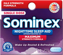 Sominex Nighttime Sleep-Aid with Diphenhydramine HCl 50 mg, Maximum Strength Formula, 16 Tablets