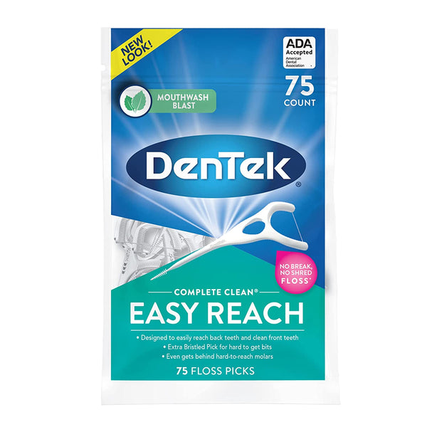 DenTek Complete Clean Fresh Mint Angled Floss Picks, 75 CT