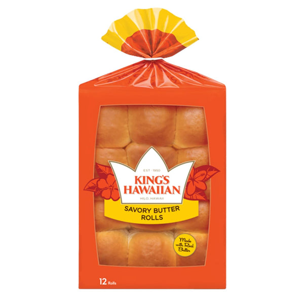 King's Hawaiian Savory Butter Sweet Rolls 12 Count (Pack of 1)