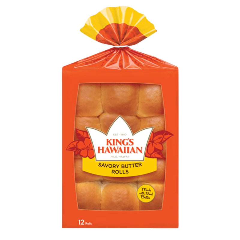 King's Hawaiian Savory Butter Sweet Rolls 12 Count (Pack of 12)