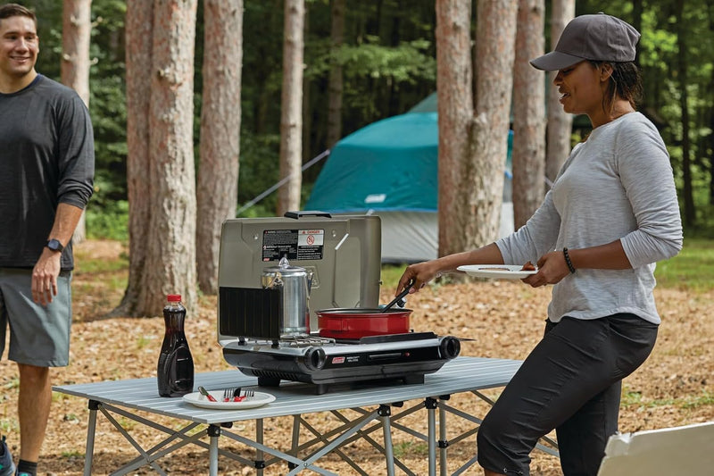 Coleman Tabletop Propane Gas Camping 2-in-1 Grill/Stove, 2-Burner