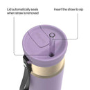Contigo Snapseal Stainless Steel Leakproof Water Bottle with Carry Strap and Straw, Purple Carrot Champagne, 24 Ounce