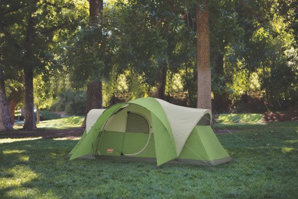 Coleman Camping Tent | 8 Person Montana Cabin Tent with Hinged Door, Green