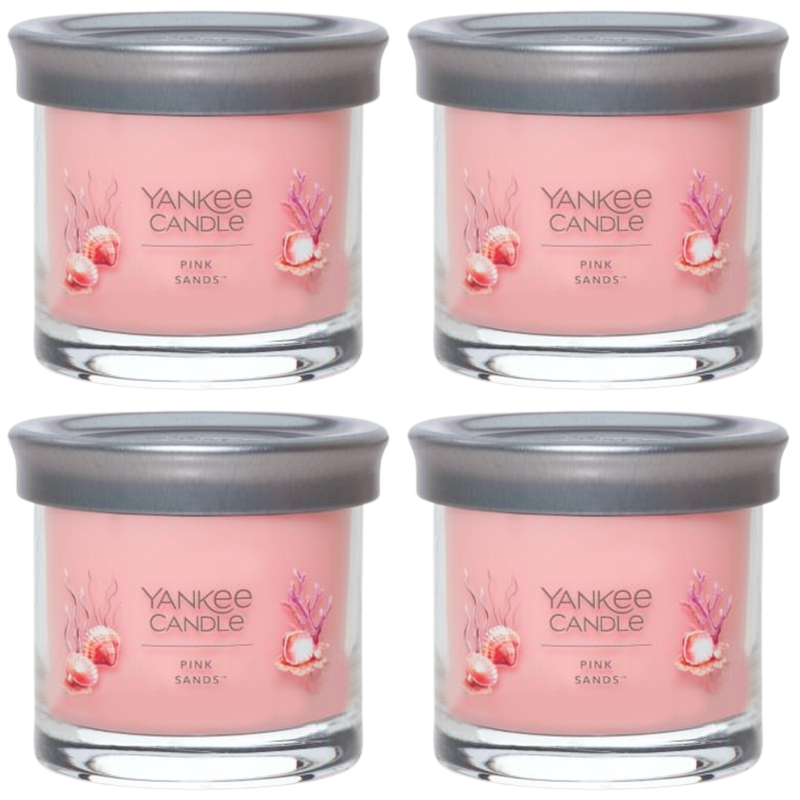 Yankee Candle Small Tumbler Scented Single Wick Jar Candle, Pink Sands, Over 20 Hours of Burn Time, 4.3 Ounce (Pack of 4)