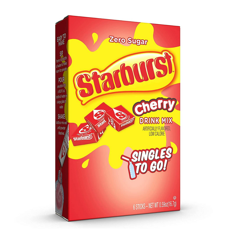 Starburst Cherry Singles To Go Drink Mix, 0.59 OZ, 6 CT - Trustables
