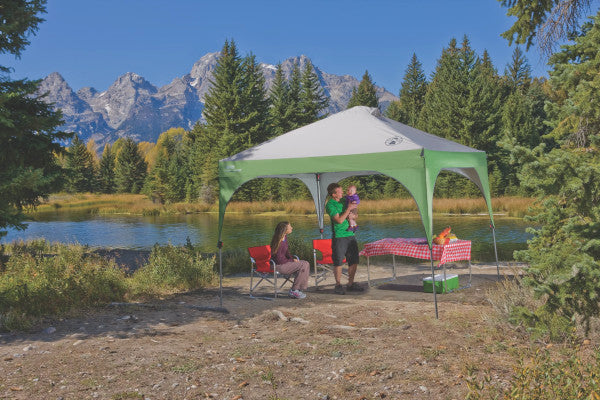 Coleman Canopy Sun Shelter with Instant Setup, Sun Shelter with Wheeled Carry Bag Sets Up in About 3 Mins, 12x12ft Canopy for Sporting Events, Tailgating, Camping, & More