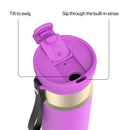 Contigo DualSip Leakproof Insulated Water Bottle with Carry Strap and 2-Way Lid, Galactic Champagne, 24 Ounce