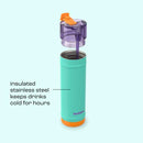 bubba DualSip Leakproof Insulated Water Bottle with Straw, Field Trip, 24 Ounce