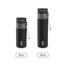 Contigo Autoseal Stainless Steel Leakproof Water Bottle with Carry Strap, Licorice Gunmetal, 24 Ounce