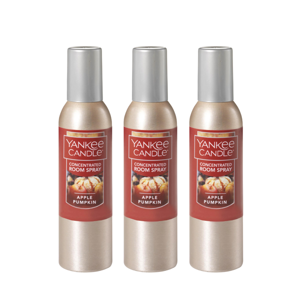 Yankee Candle Concentrated Air Freshener Room Spray, Odor Eliminator for Home, Bathroom, Apple Pumpkin, 1.5 Oz (Pack of 3)