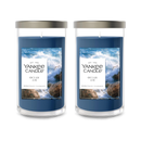 Yankee Candle Medium Pillar Scented Candle, Ocean Air, 14.25 oz (Pack of 2)