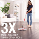 Rubbermaid Microfiber Twist Mop Kit with 2 Refills Kit Machine Washable Built-in Wringer Lightweight Safe for All Floor Types Deep Cleaning for Home/Bathroom/Garage/Office