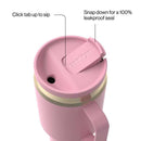Contigo SnapSeal Leakproof Travel Tumbler with Handle and Straw, Pink Diamond Champagne, 30 Ounce