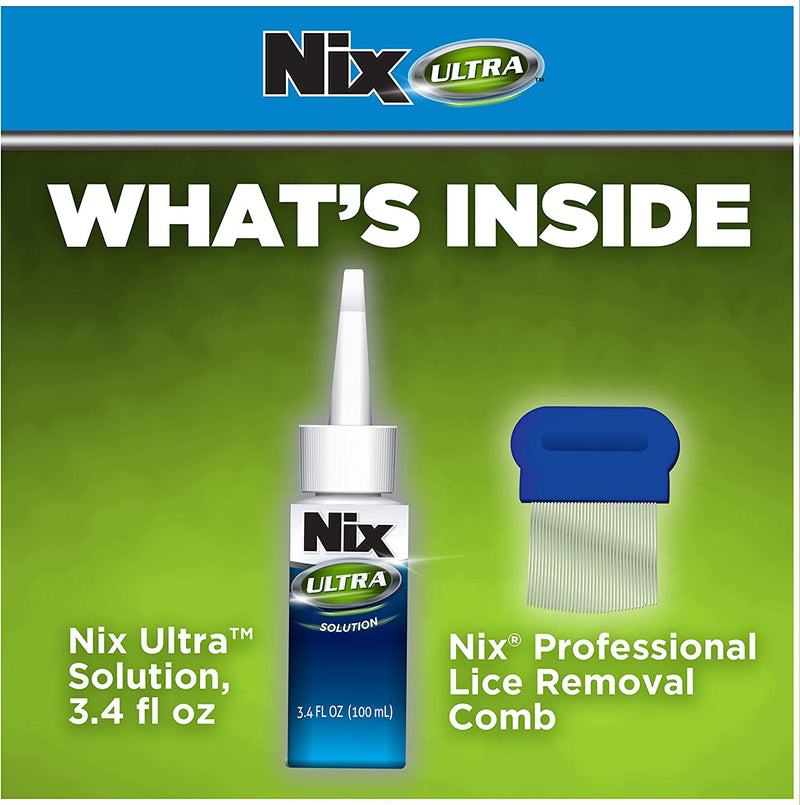 Nix Ultra 2-in-1 Super Lice Treatment, 3.4 fl oz and Lice & Egg Removal Comb