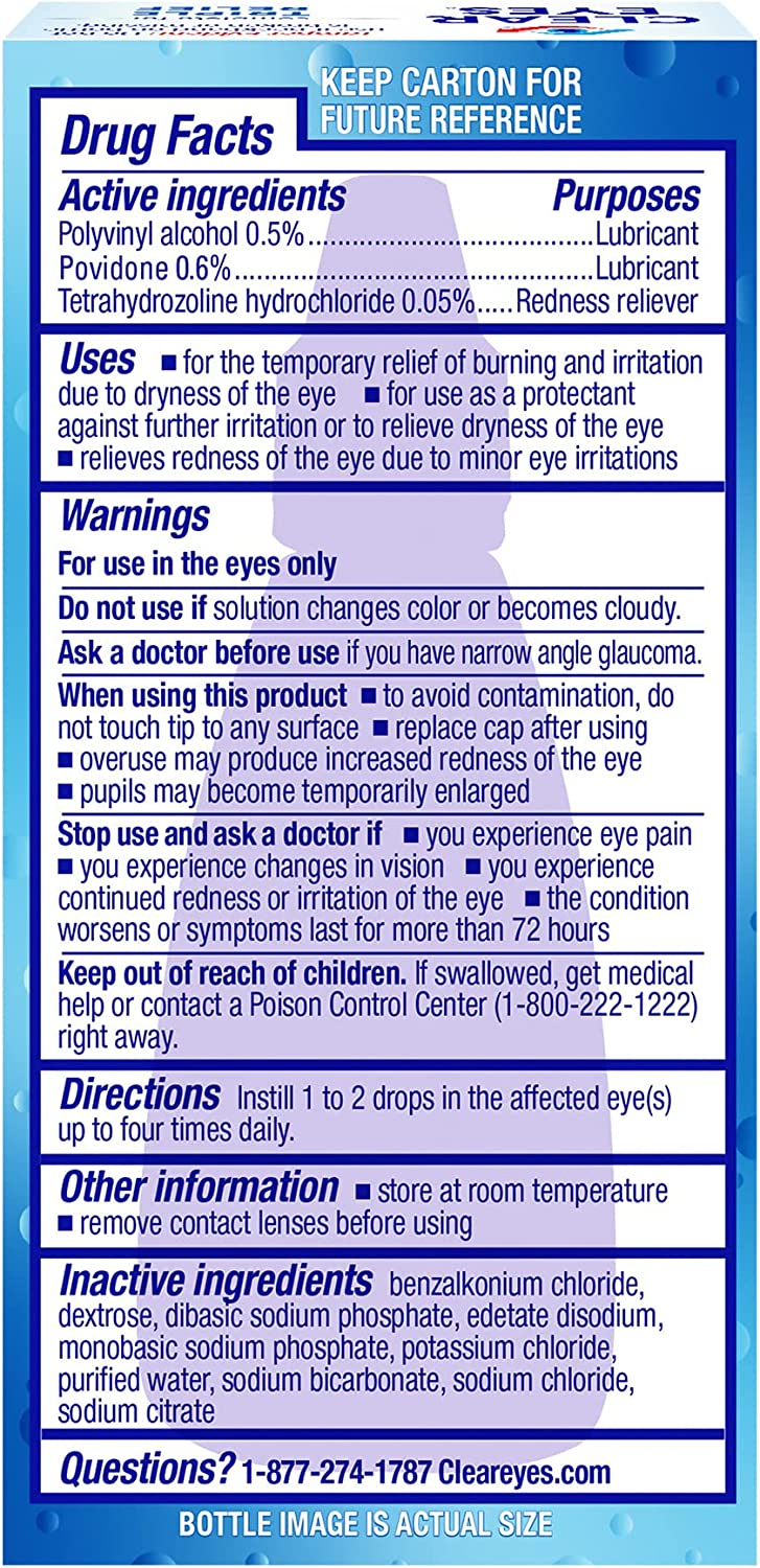Clear Eyes Triple Relief Lubricant Eye Drops, 0.5 fl oz