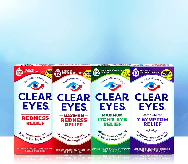 Clear Eyes Redness Relief Eye Drops, Dual Pack, 1 oz