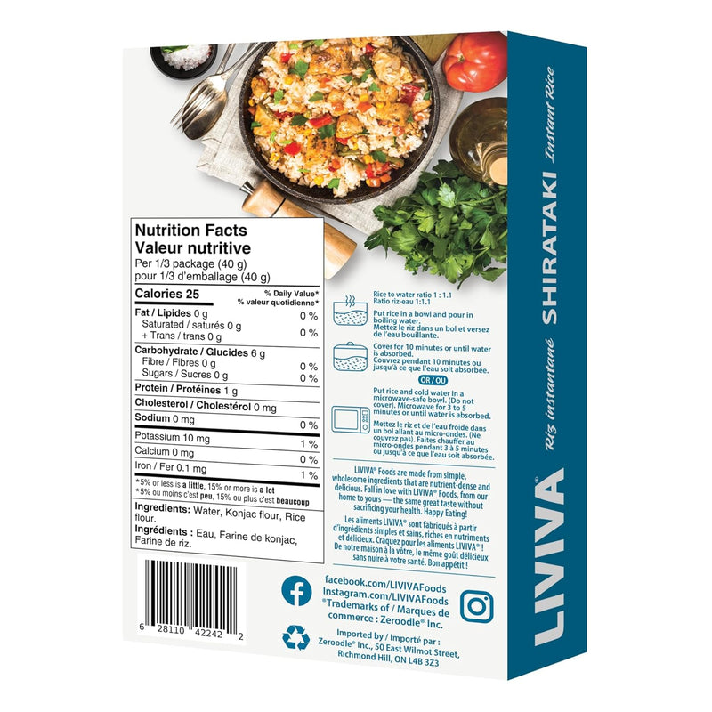 Liviva Dried Shirataki Trial Pack - 1 Noodle, 1Spag, 1 Rice (3 Pack), 1 CT