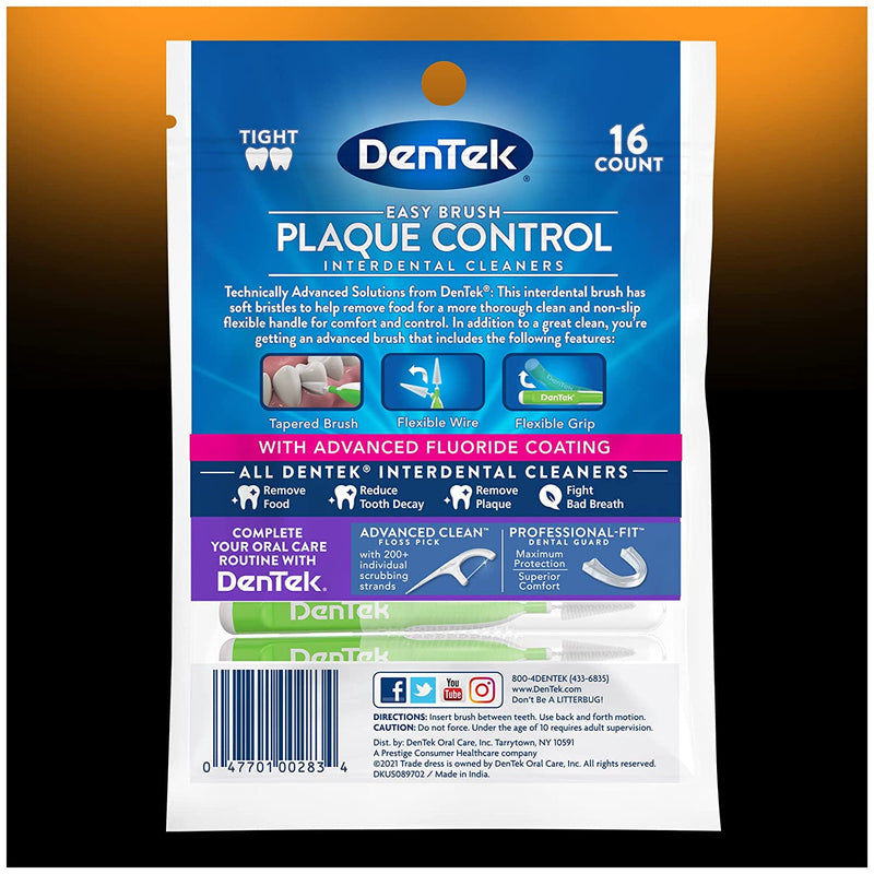Dentek Easy Brush Fresh Mint Extra Tight Interdental Cleaners, 16 ct