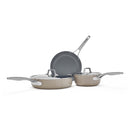 Calphalon Premier Ceramic Nonstick 5-Piece Cookware Set, Mushroom Grey, 1 CT