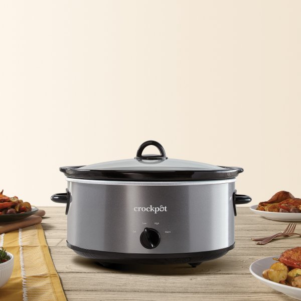 Crockpot Manual 7-Quart Slow Cooker, Charcoal