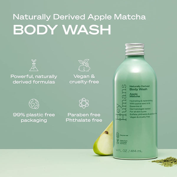 Hey Humans Body Wash Apple Matcha 14 Fl OZ (Pack of 1)