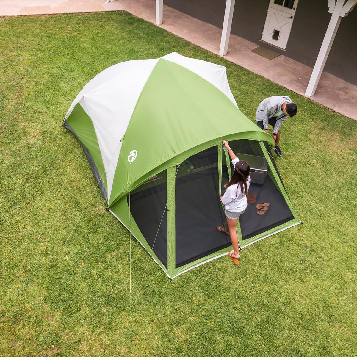 coleman evanston 6 person tent Coleman 6-Person Evanston Dome Camping Tent with Screen Room, 1 CT