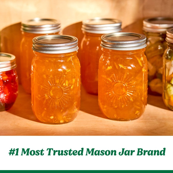 Ball Limited Edition Sunshine Glass Mason Jars, Regular Mouth, Pint Size, 16 OZ, 4 CT (3-Pack)