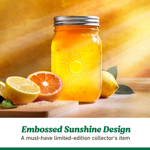 Ball Limited Edition Sunshine Glass Mason Jars, Regular Mouth, Pint Size, 16 OZ, 4 CT (3-Pack)