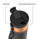 Contigo DualSip Leakproof Insulated Water Bottle with Carry Strap and 2-Way Lid, Licorice Bronze, 24 Ounce