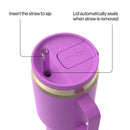 Contigo SnapSeal Leakproof Travel Tumbler with Handle and Straw, Galactic Champagne, 30 Ounce