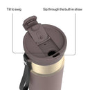 Contigo DualSip Leakproof Insulated Water Bottle with Carry Strap and 2-Way Lid, Terra Champagne, 24 Ounce