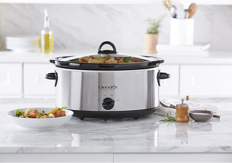 Crock-Pot 7-Quart Manual Slow Cooker, Stainless Steel, 1 CT