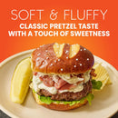 King's Hawaiian Pretzel Hamburger Buns 4 Count (Pack of 12)