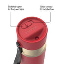 Contigo Autoseal Stainless Steel Leakproof Water Bottle with Carry Strap, Goji Berry Champagne, 24 Ounce