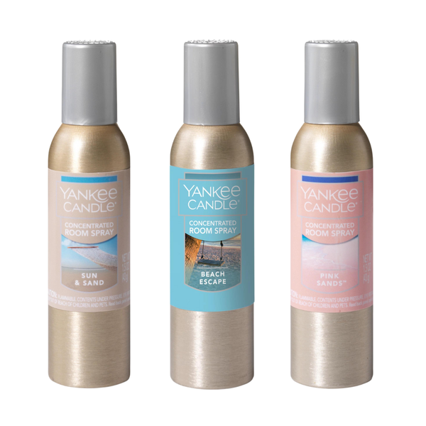 Yankee Candle Concentrated Air Freshener Room Spray Breezy Beach Variety Pack, Odor Eliminator for Home, Bathroom, 1.5 Oz (Pack of 3)