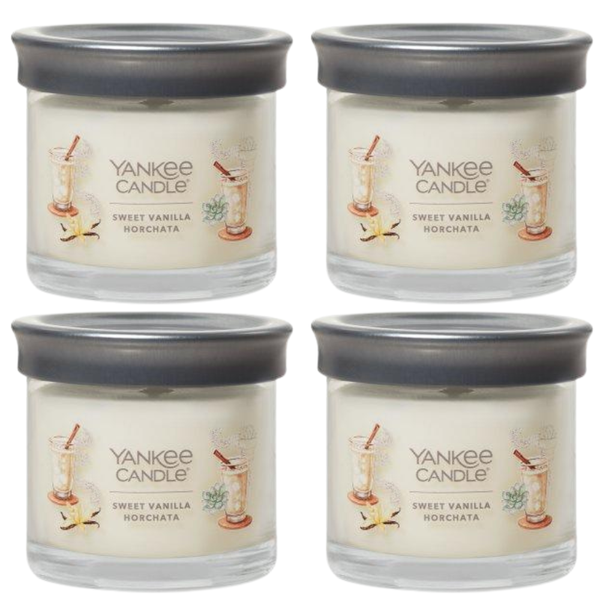 Yankee Candle Small Tumbler Scented Single Wick Jar Candle, Sweet Vanilla Horchata, Over 20 Hours of Burn Time, 4.3 Ounce (Pack of 4)