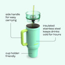 bubba Stainless Steel Insulated Tumbler with Handle and Straw, Tropical Eclipse, 40 Ounce