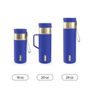 Contigo Snapseal Stainless Steel Leakproof Water Bottle with Carry Strap and Straw, Wild Indigo Champagne, 24 Ounce