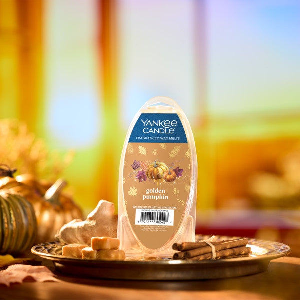 Yankee Candle Golden Pumpkin Fragranced Wax Melts, 6 Wax Spheres per Package, Pack of 4 (24 Cubes Total)