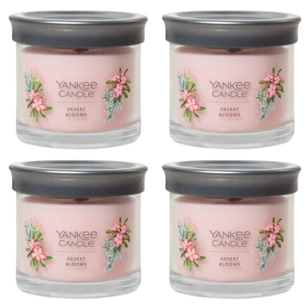 Yankee Candle Small Tumbler Scented Single Wick Jar Candle, Desert Blooms, Over 20 Hours of Burn Time, 4.3 Ounce (Pack of 4)