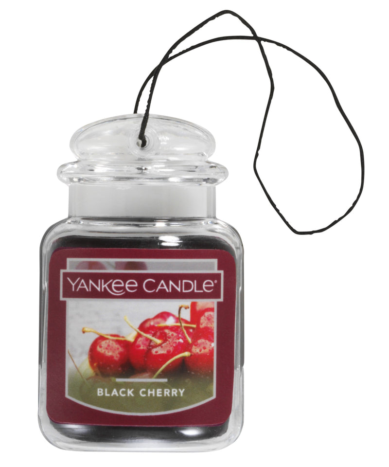 Yankee Candle Car Air Fresheners, Hanging Car Jar Ultimate, Neutralizes Odors Up To 30 Days, Black Cherry, 0.96 OZ (Pack of 6)