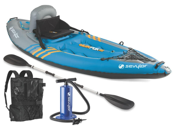 Sevylor Portable and Lightweight 1-Person Inflatable Kayak with Backpack with 5-Minute Set Up