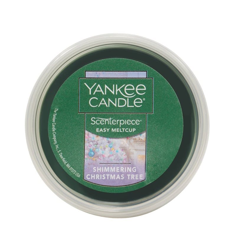 Yankee Candle Christmas Eve, Mistletoe, Cherries on Snow and Shimmering Christmas Tree Scenterpiece Easy MeltCup Variety Pack