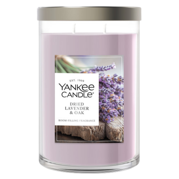 Yankee Candle Large Tumbler Scented Candle, Dried Lavender & Oak, 20 oz