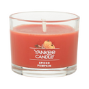 Yankee Candle Signature Votive Mini Candle Jar, Spiced Pumpkin Scent, Natural Soy Wax Blend Candle with Natural Fiber Wick, 1.3 OZ Glass Jar (Pack of 12)