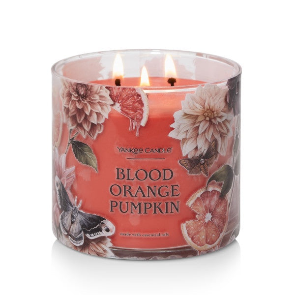 Yankee Candle 3-Wick Decorative Scented Candle, Blood Orange Pumpkin, 14.5 Ounce